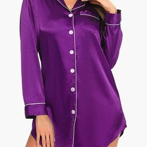 NWT Swomog womens silk night shirt XL